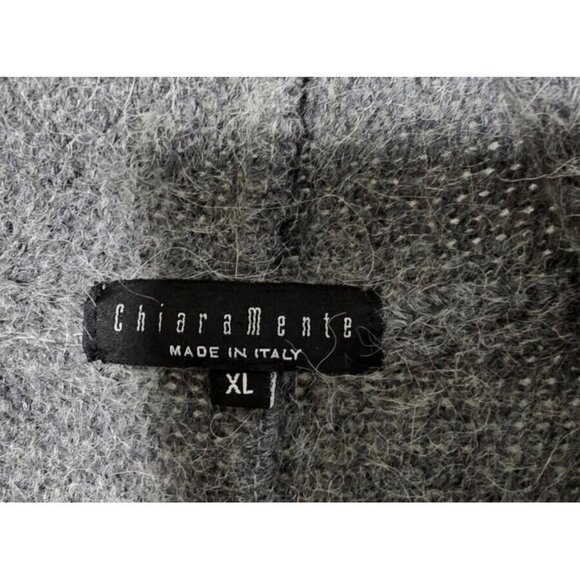 Chiaramente Cardigan XL Alpaca Wool Blend Gray Button Italian Made Lagenlook - Picture 3 of 11